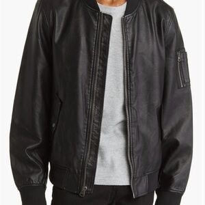 Levi’s Men's Black Faux Leather Bomber Jacket